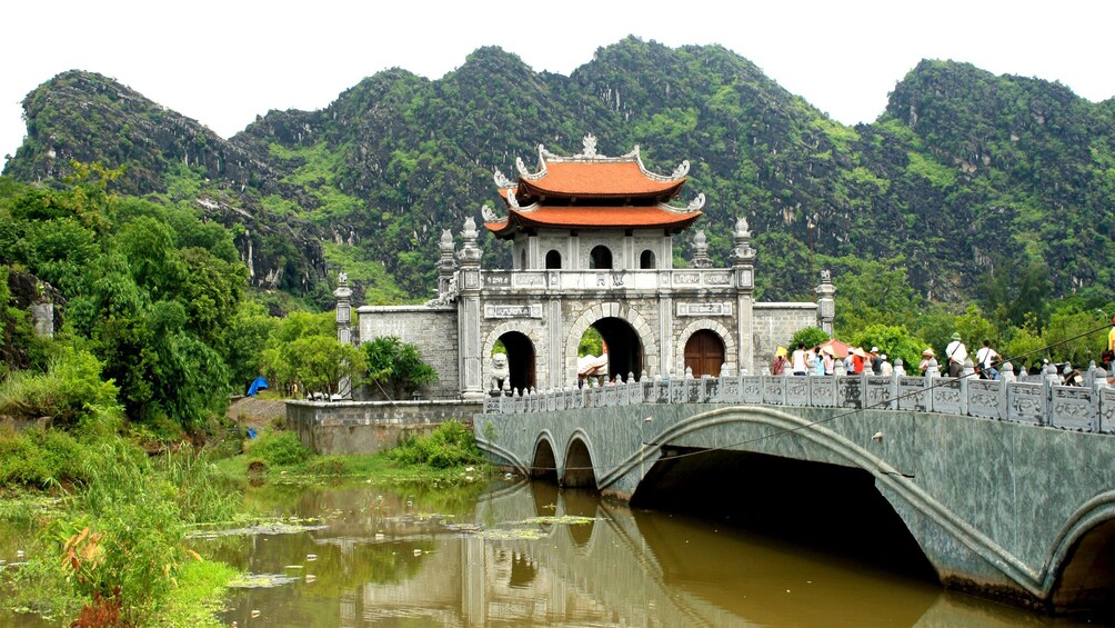 Hoa Lu visitors in Vietnam 