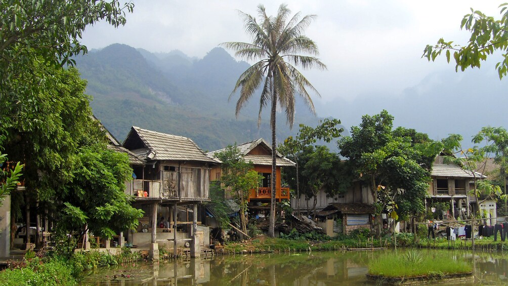 Village view of Mai Chau Valley in Vietnam 