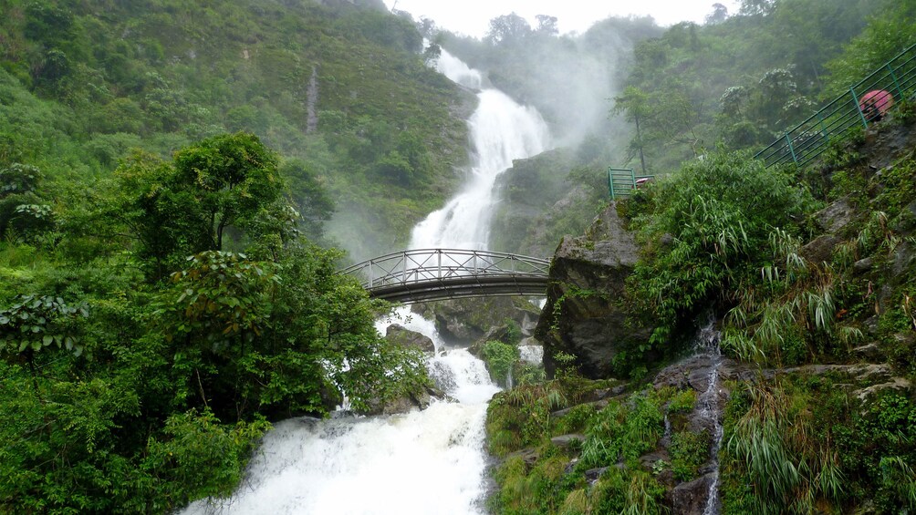 View of the stunning waterfalls in Sapa