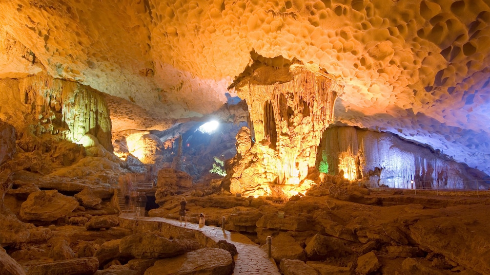 Stunning view of the Ha Long Caves in Vietnam 