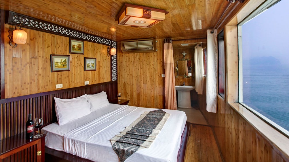 private living quarters on the boat in Hanoi
