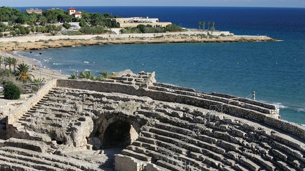 Amphitheater ruins along the coast in Terragona