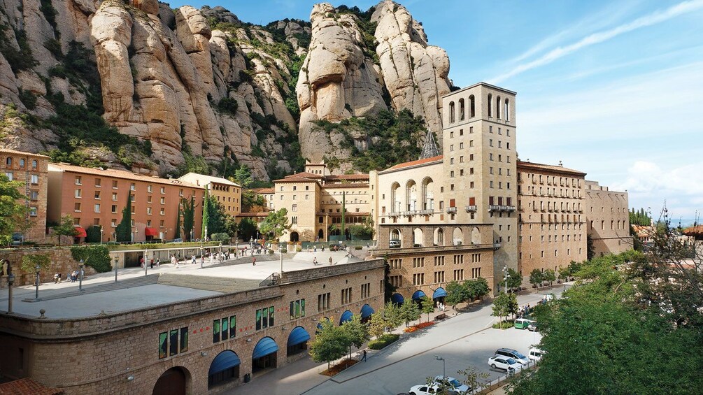 Cliffside building and rock formations in Montserrat