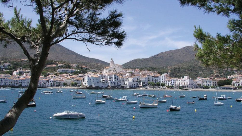 Cadaques with boats anchored off shore