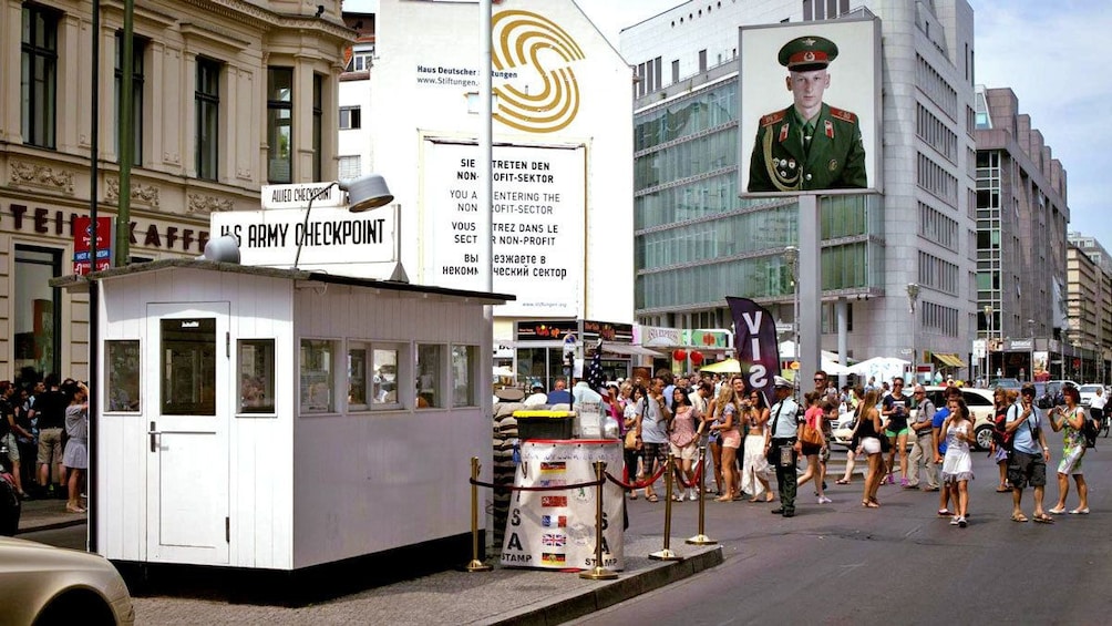 visiting the US Army Checkpoint in Berlin