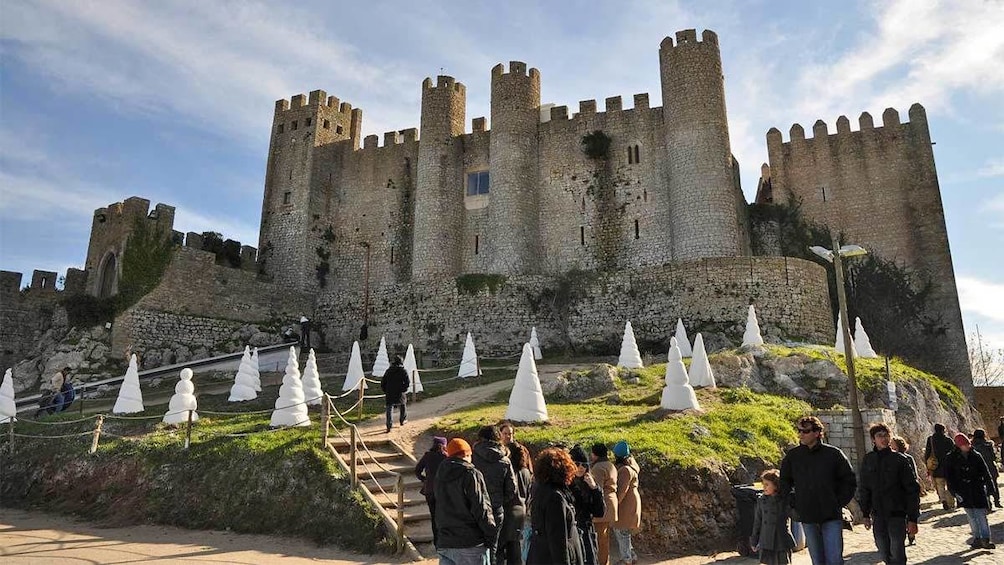 Tourists at the Obidos Castle in Lisbon 