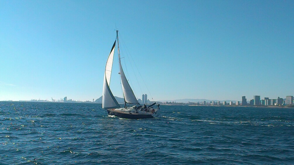Sailboat off the coast of Barcelona