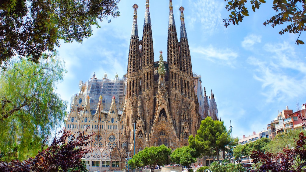 Beautiful exterior view of The Sagrada Familia.