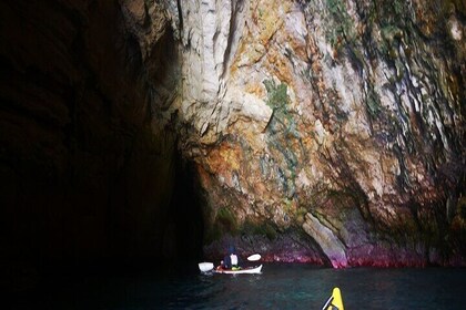 Kayak tour Granadella + snorkel + lunch + photos/videos