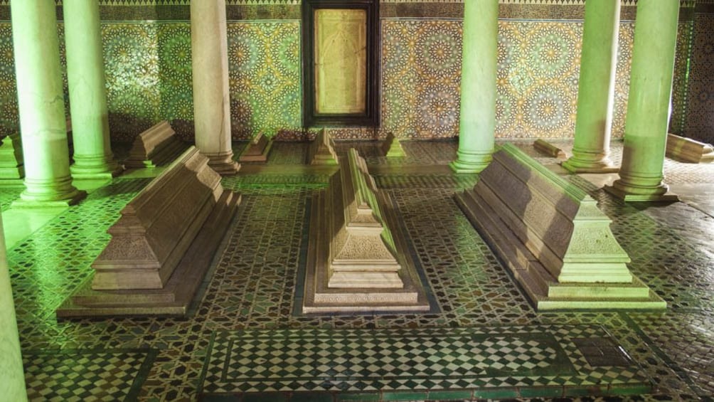 Interior view of Saadian Tombs.