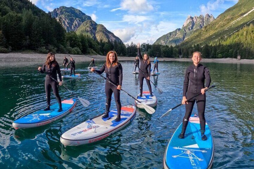 SUP with friends on Lake Predil
