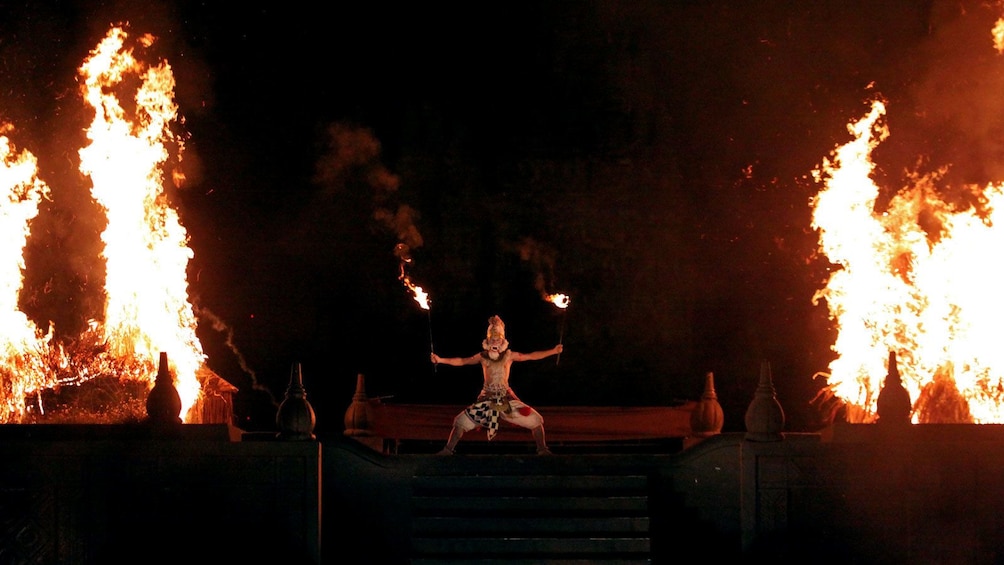 performance with pyrotechnics in Indonesia