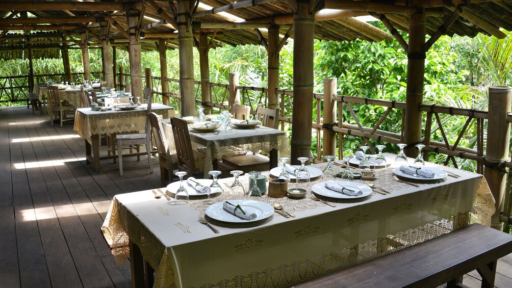 Table settings at resort in Bali