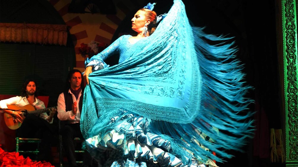 Close up view of a flamenco dancer in Seville 