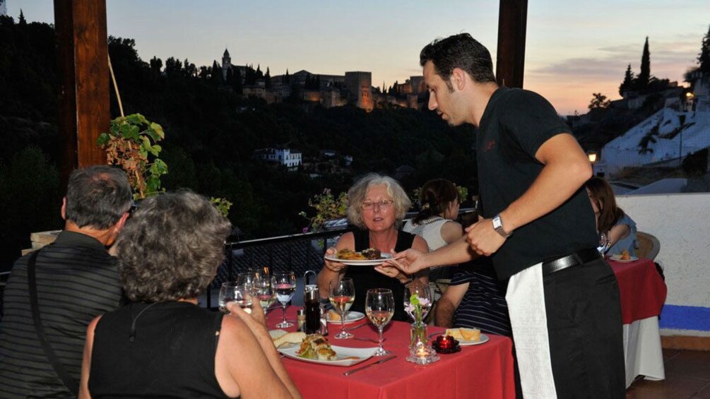 Dining with a view at a restaurant in Granada