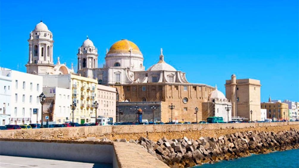 Buildings along the coast in Cadiz