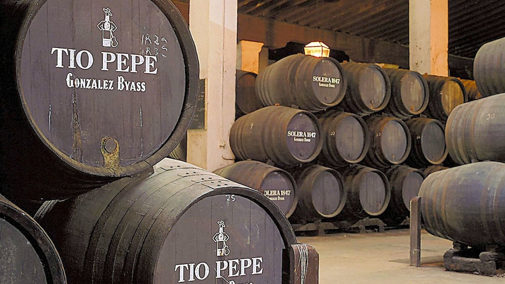 Barrels of wine in Cadiz