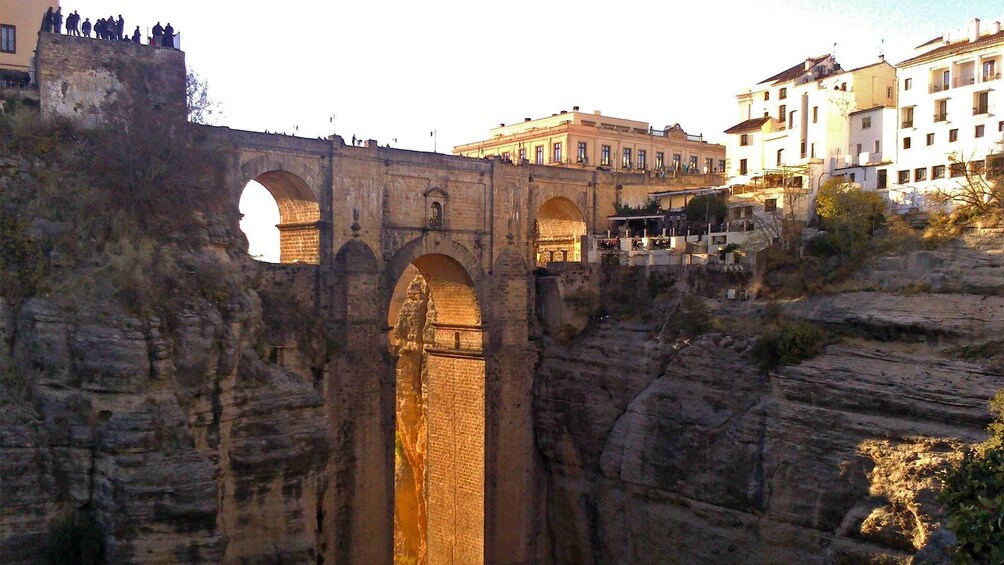 Day view of the Puente Nuevo New Bridge over Guadalevin River in Ronda, Andalusia, Spain. 