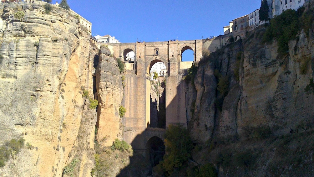 Stunning view of the Puente Nuevo New Bridge over Guadalevin River in Ronda, Andalusia, Spain. 