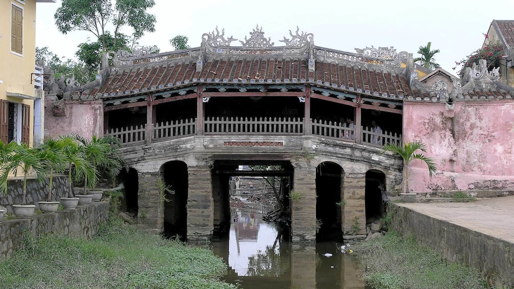 Bridge spanning waterway in Hanoi