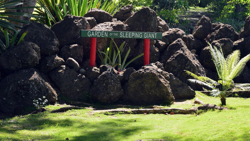 Sign for the Garden of the Sleeping Giant in Fiji