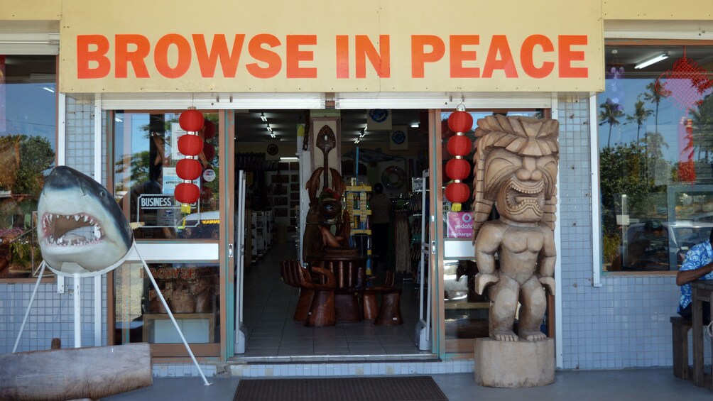 Outside of shop in Fiji