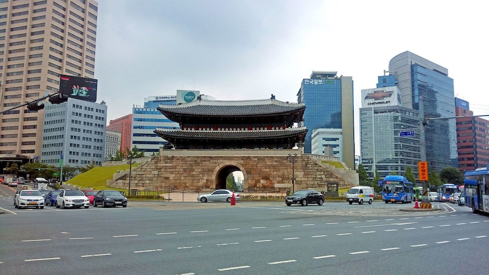 preserved architecture amidst the modern city of Korea