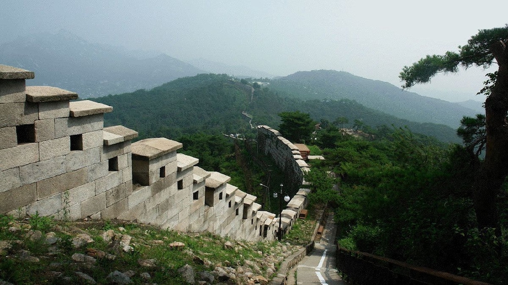 walking along the Kukaksan Fortress in Korea