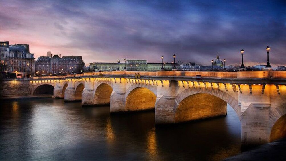 Bridge over the Seine at night in paris