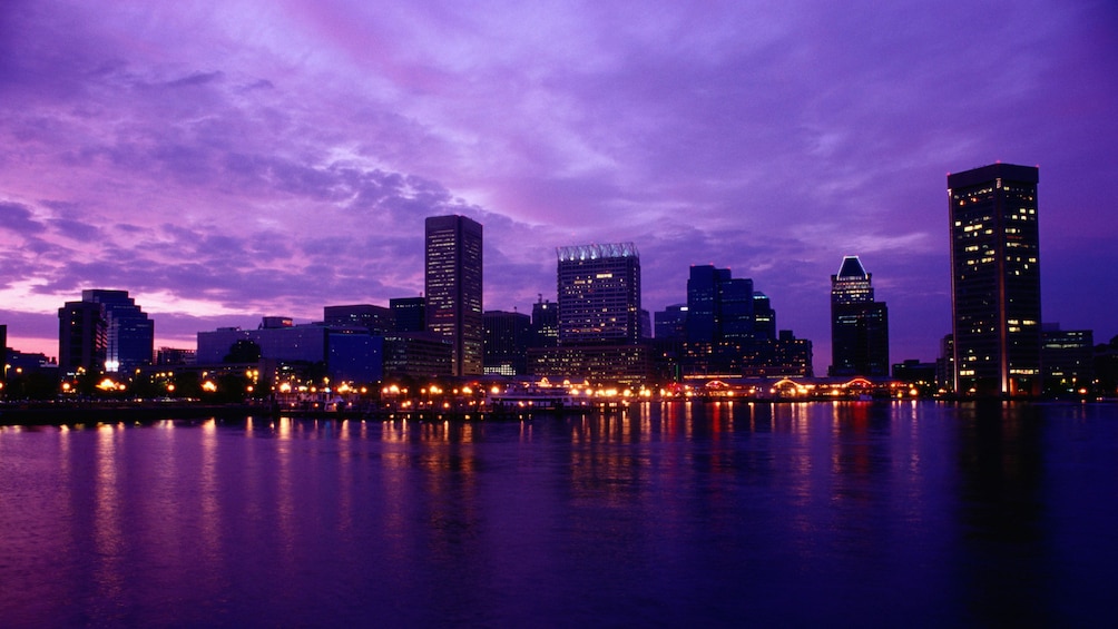 View of Baltimore at night