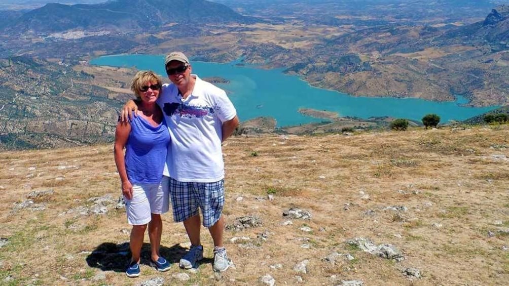 couple on a steep hill in Spain