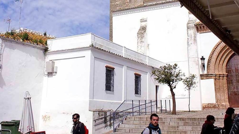 outside of a white building in Spain