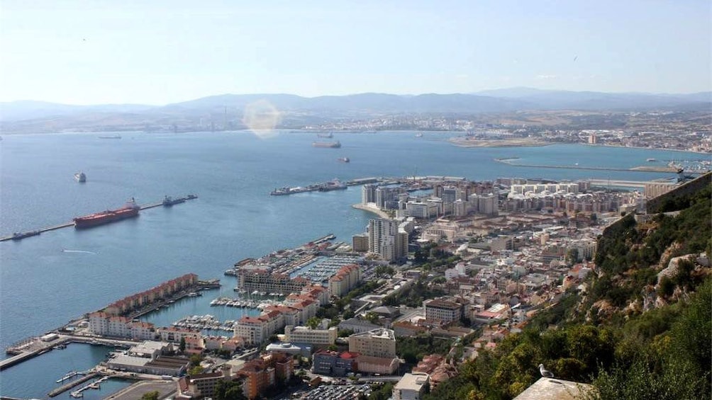 Panoramic view of coastline of Gibraltar