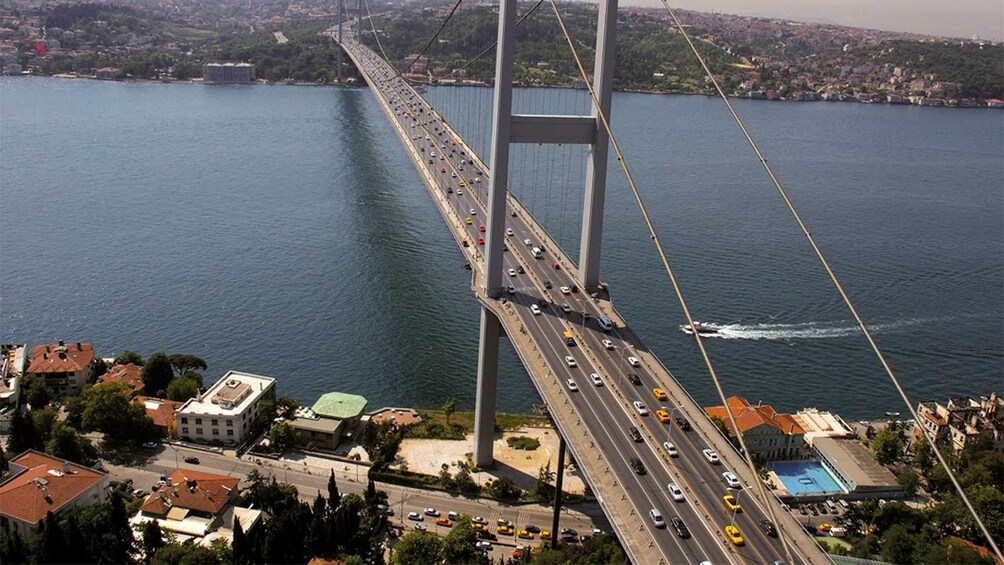 Aerial view of a bridge in Istanbul