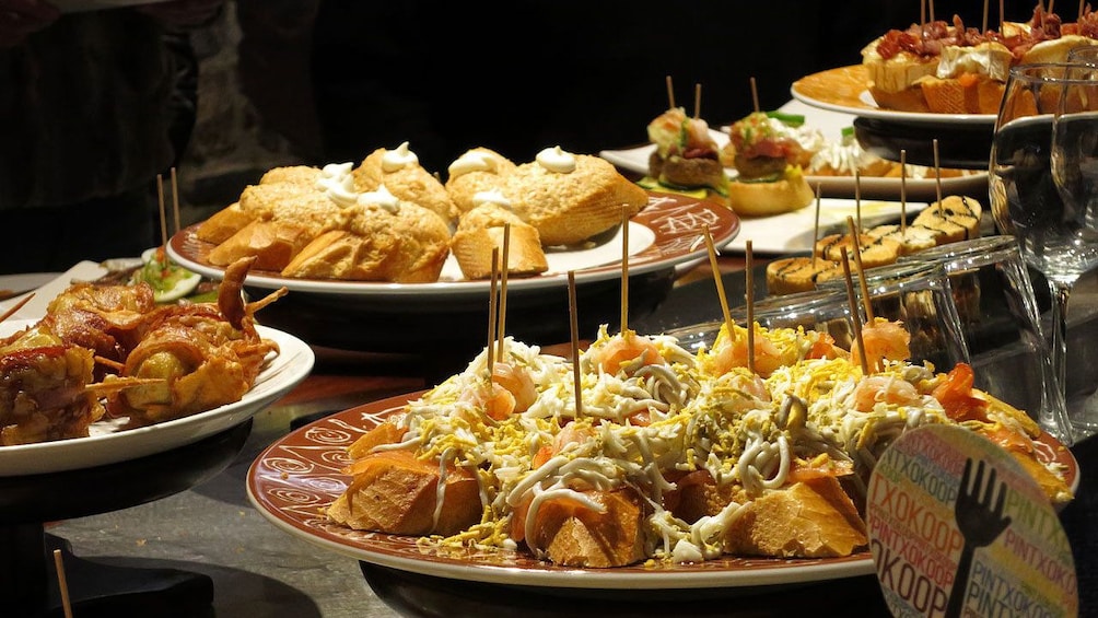 Tapas in a San Sebastian restaurant