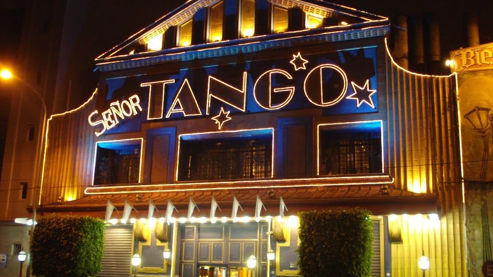The exterior of the Senor Tango theater
