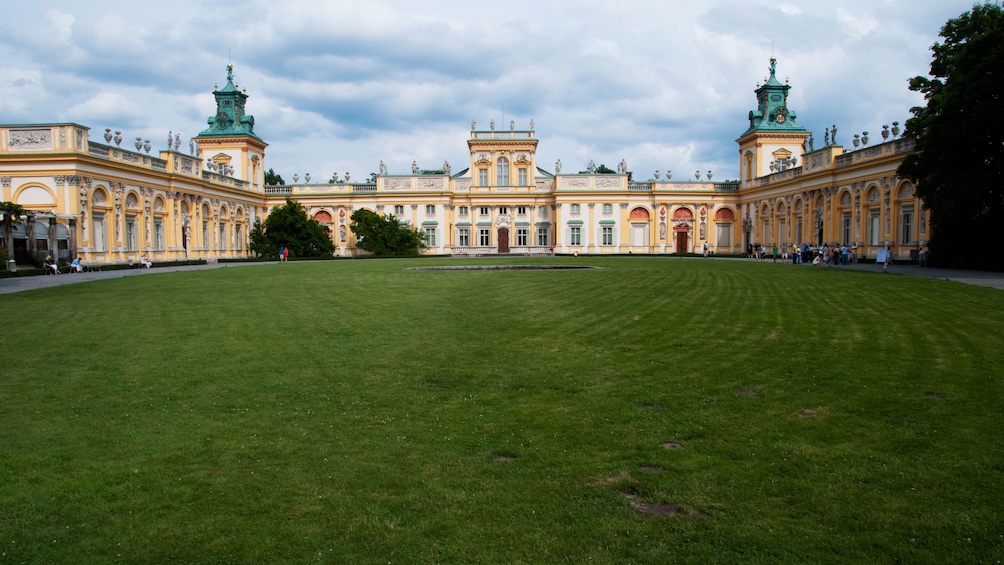 Sprawling grounds in front of Wilanow Palace in Warsaw