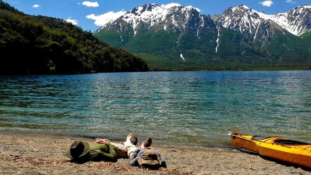 kayakers resting at the beach in Argentina
