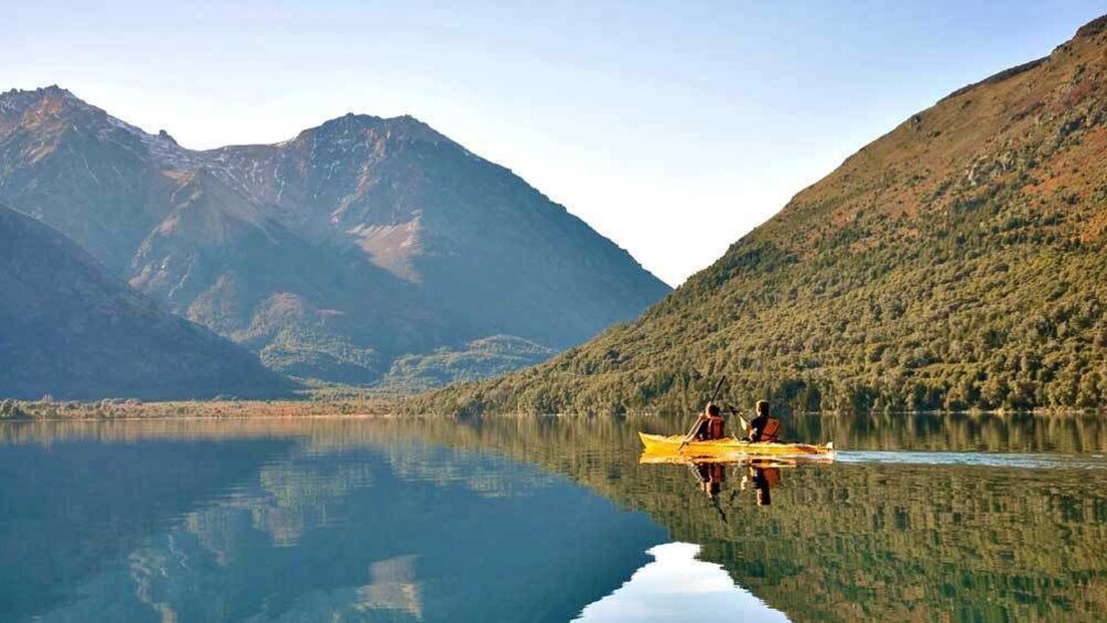 kayaking in the calm lake waters in Argentina