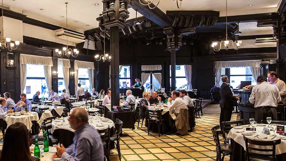 Interior view of dinner restuarant.