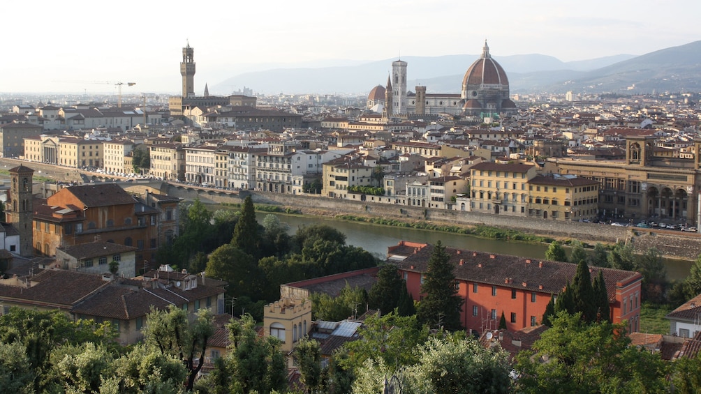 aerial city view in italy