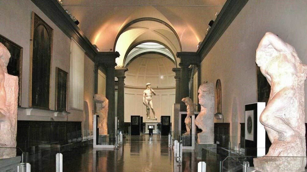 walking through the museum hallways in Florence