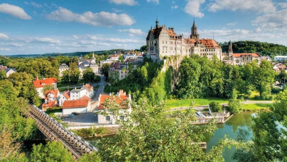 beautiful town surrounded by green hills in Germany