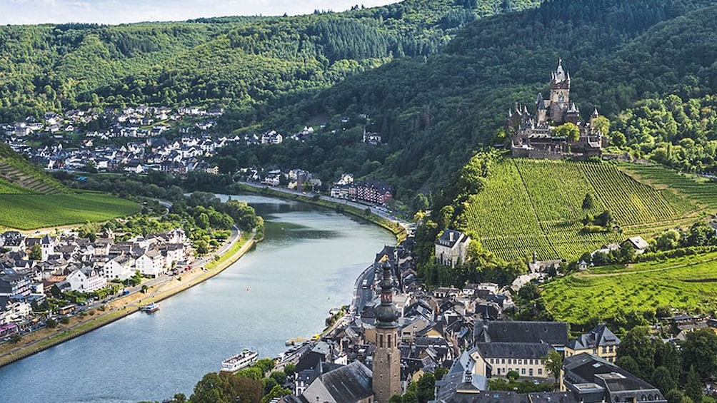 Beautiful aerial view of river Mosselle and surrounding area.