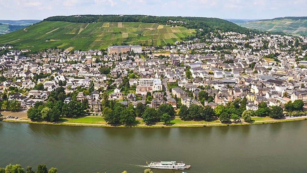 Beautiful aerial view of river Mosselle and surrounding area.