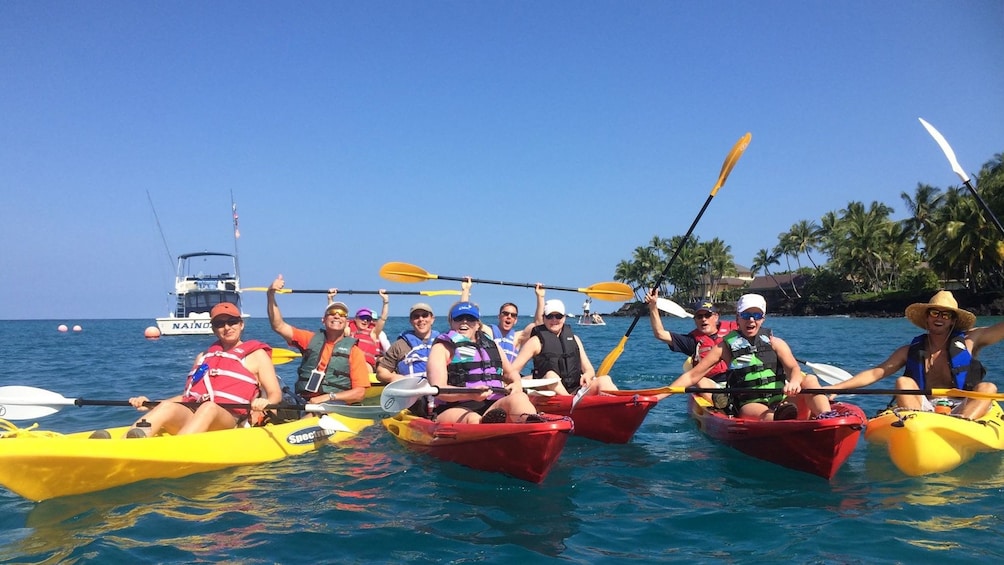 Kayakers enjoying being out on the water at Big Island