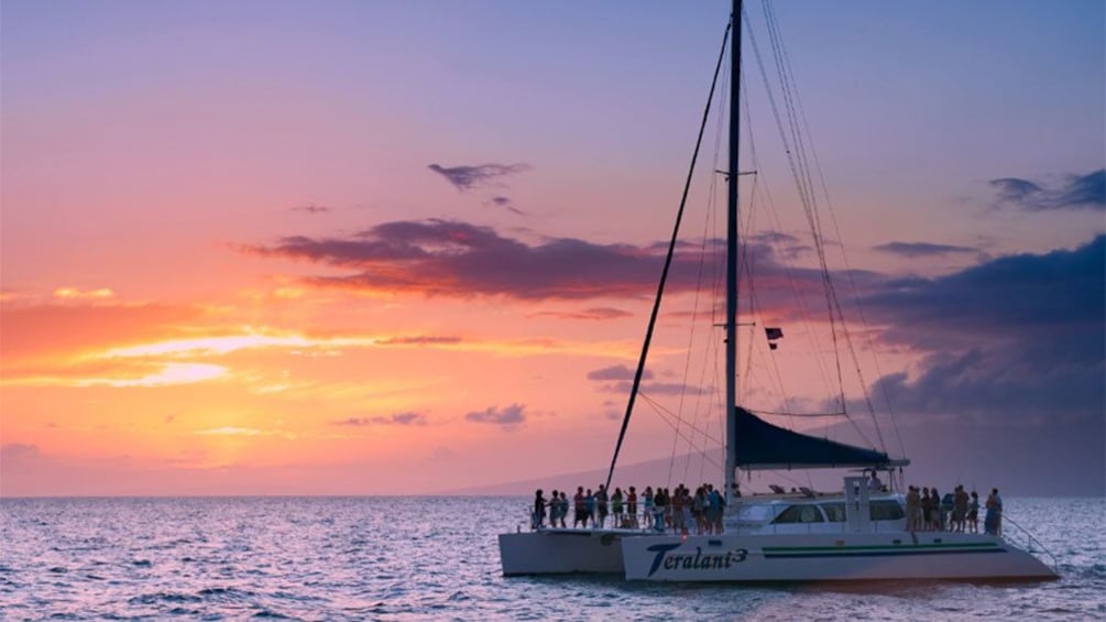 Sailboat at sunset on Maui