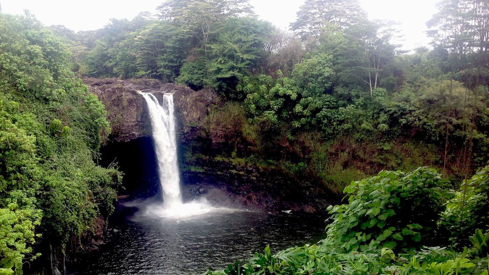 Stunning view of Rainbow Falls on the Big Island 