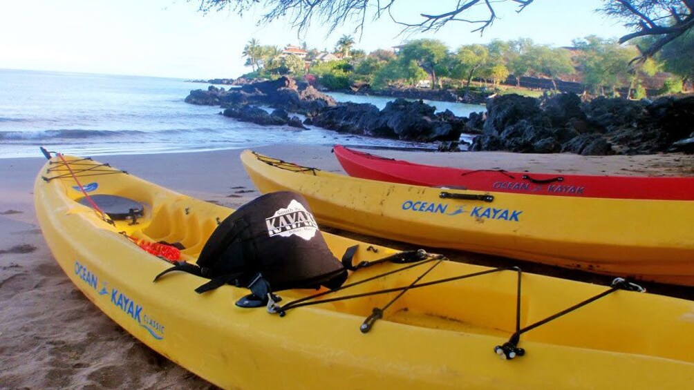 Kayaks on beach in Maui