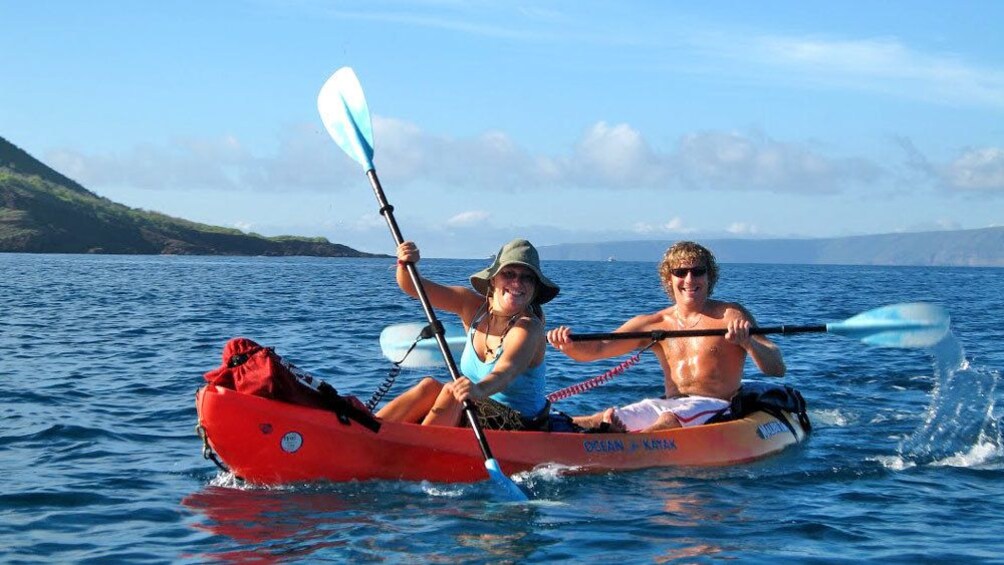kayakers going whale watching in Maui